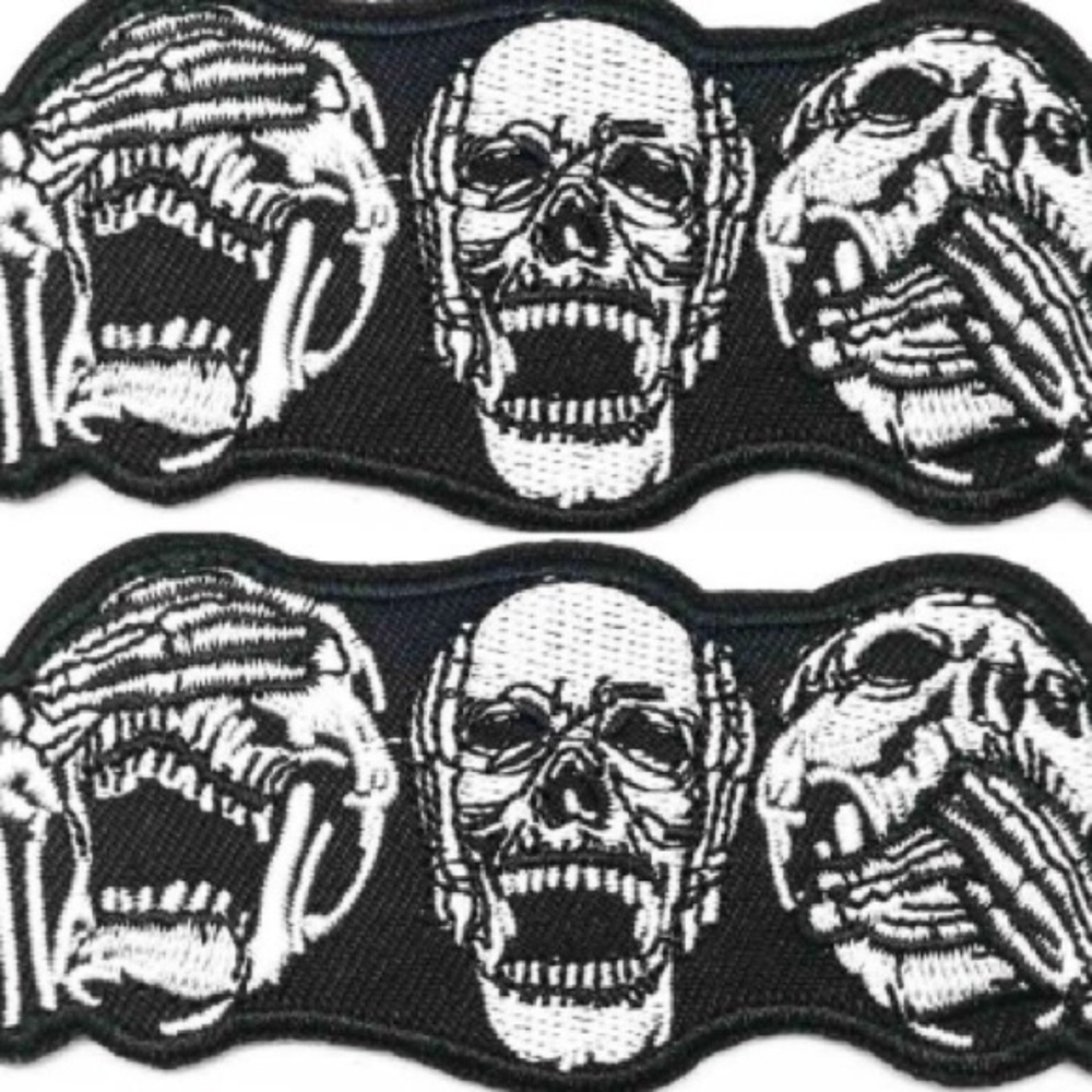 SPEAK , HEAR , SEE NO EVIL EASY IRON ON PATCHES